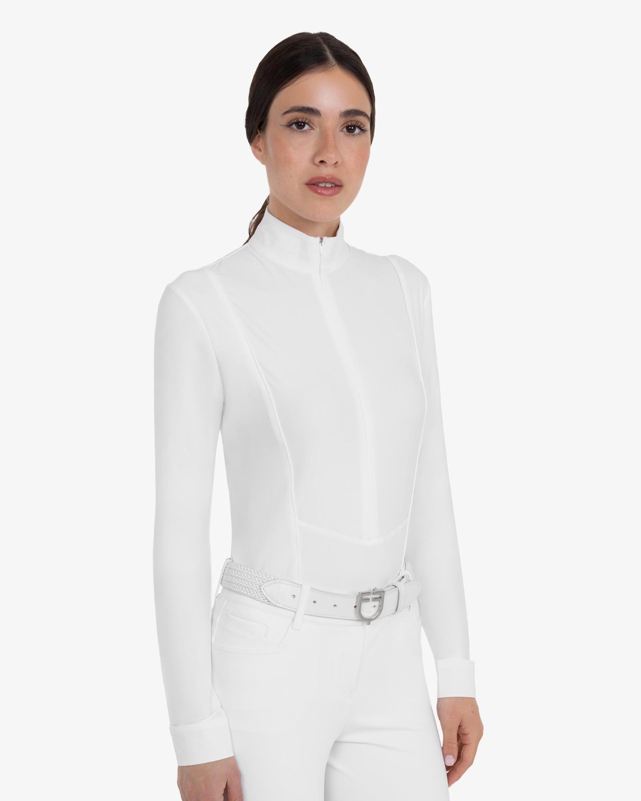 Women's competition polo shirt in winter technical fabric