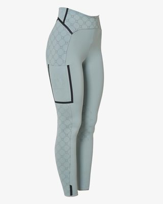 Women's high-waisted leggings in technical monogram fabric