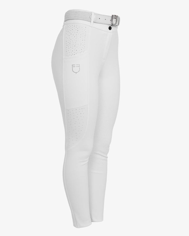 Women's high-waisted full grip breeches with rhinestones