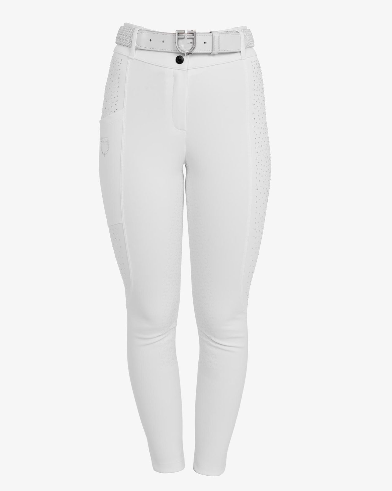 Women's high-waisted full grip breeches with rhinestones
