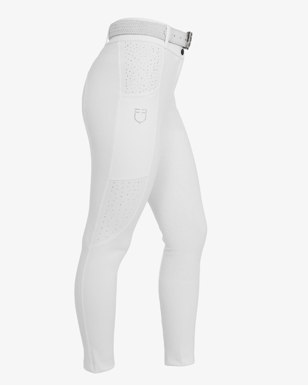 Women's high-waisted full grip breeches with rhinestones