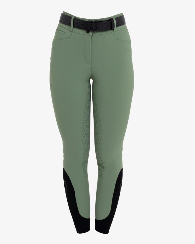 Women's high-waisted full grip breeches in bi-stretch fabric