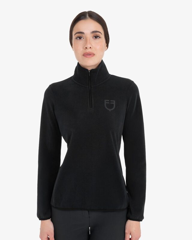 Women’s high-neck fleece sweatshirt with 3/4 zip