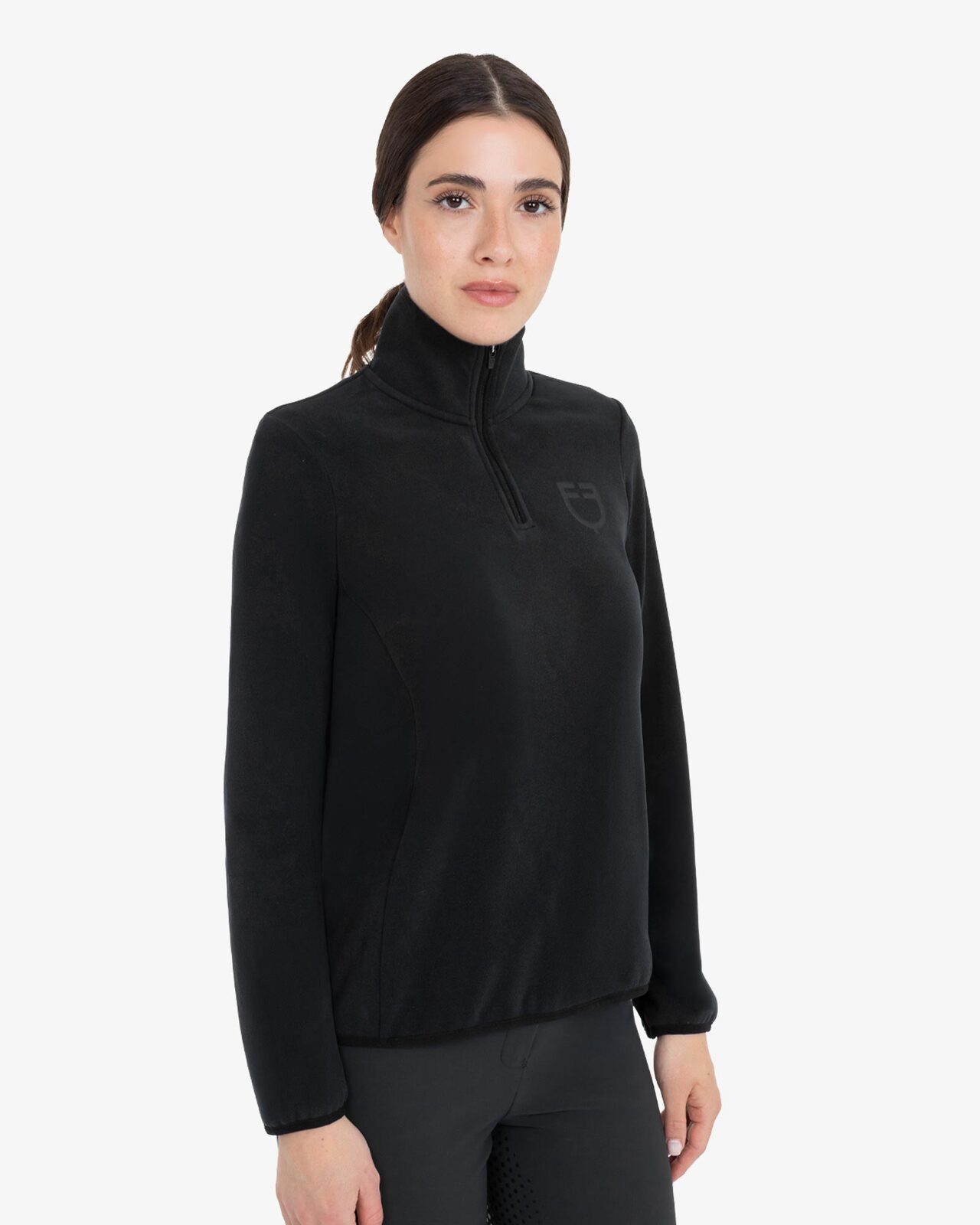 Women’s high-neck fleece sweatshirt with 3/4 zip