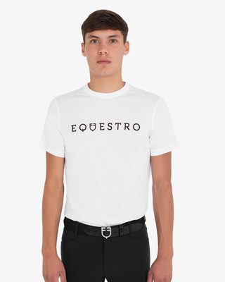 Men's T-shirt with velvet-effect lettering