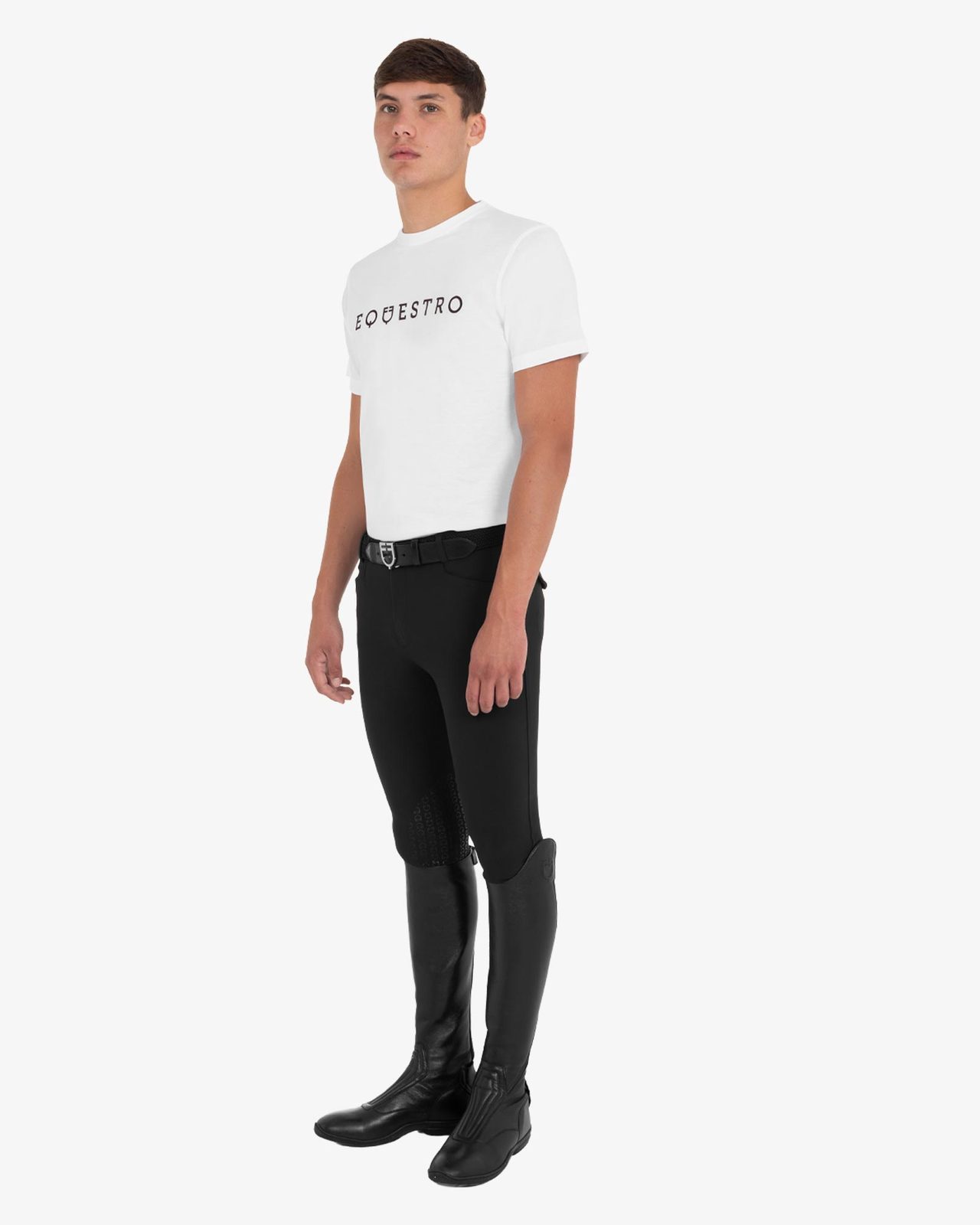 Men's T-shirt with velvet-effect lettering