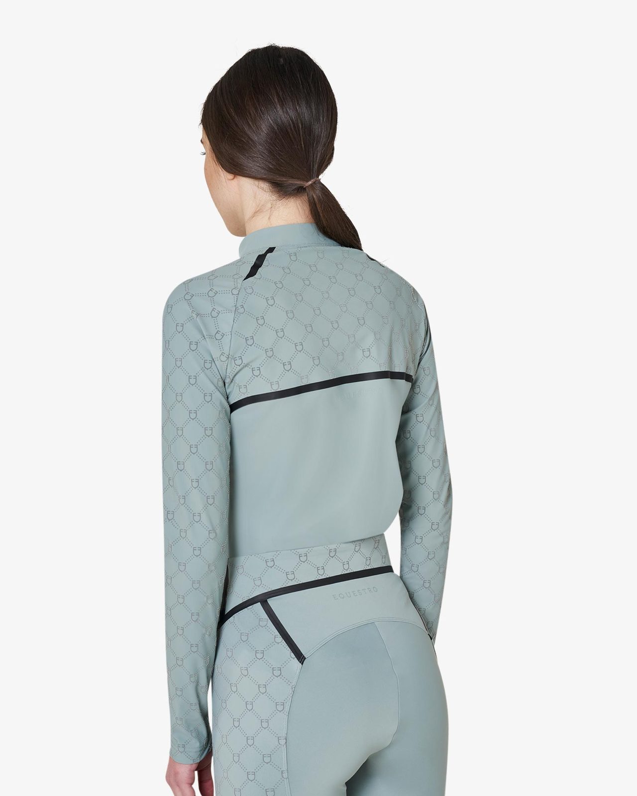 Women’s long-sleeved monogram print training polo shirt