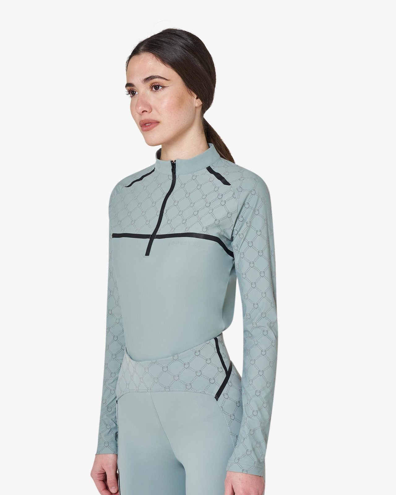 Women’s long-sleeved monogram print training polo shirt