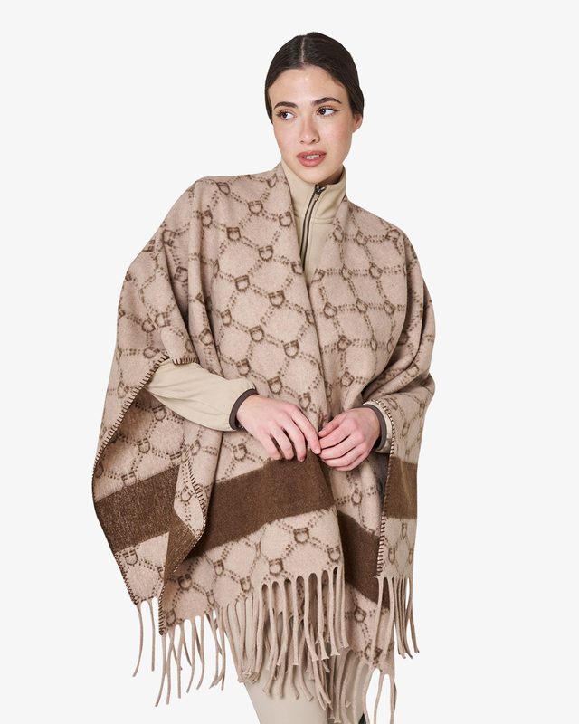 Women's monogram wool cape