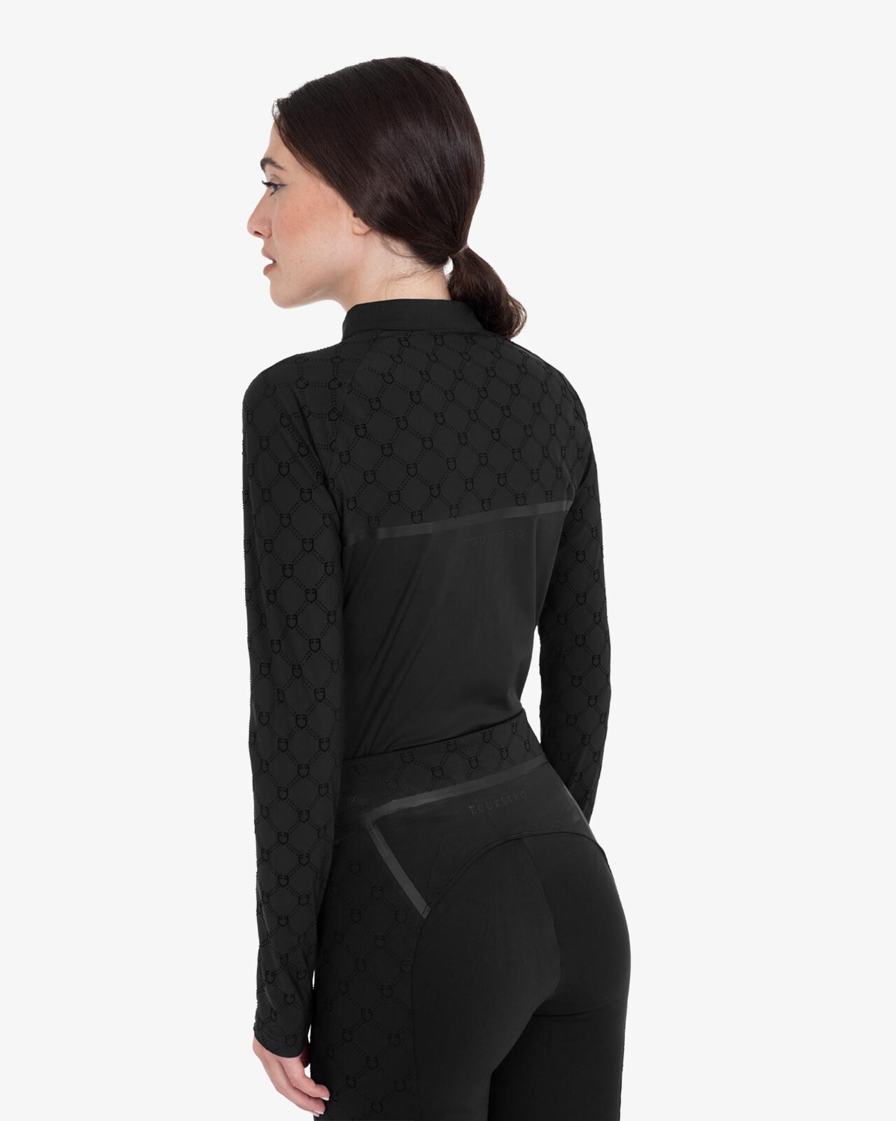 Women’s long-sleeved monogram print training polo shirt