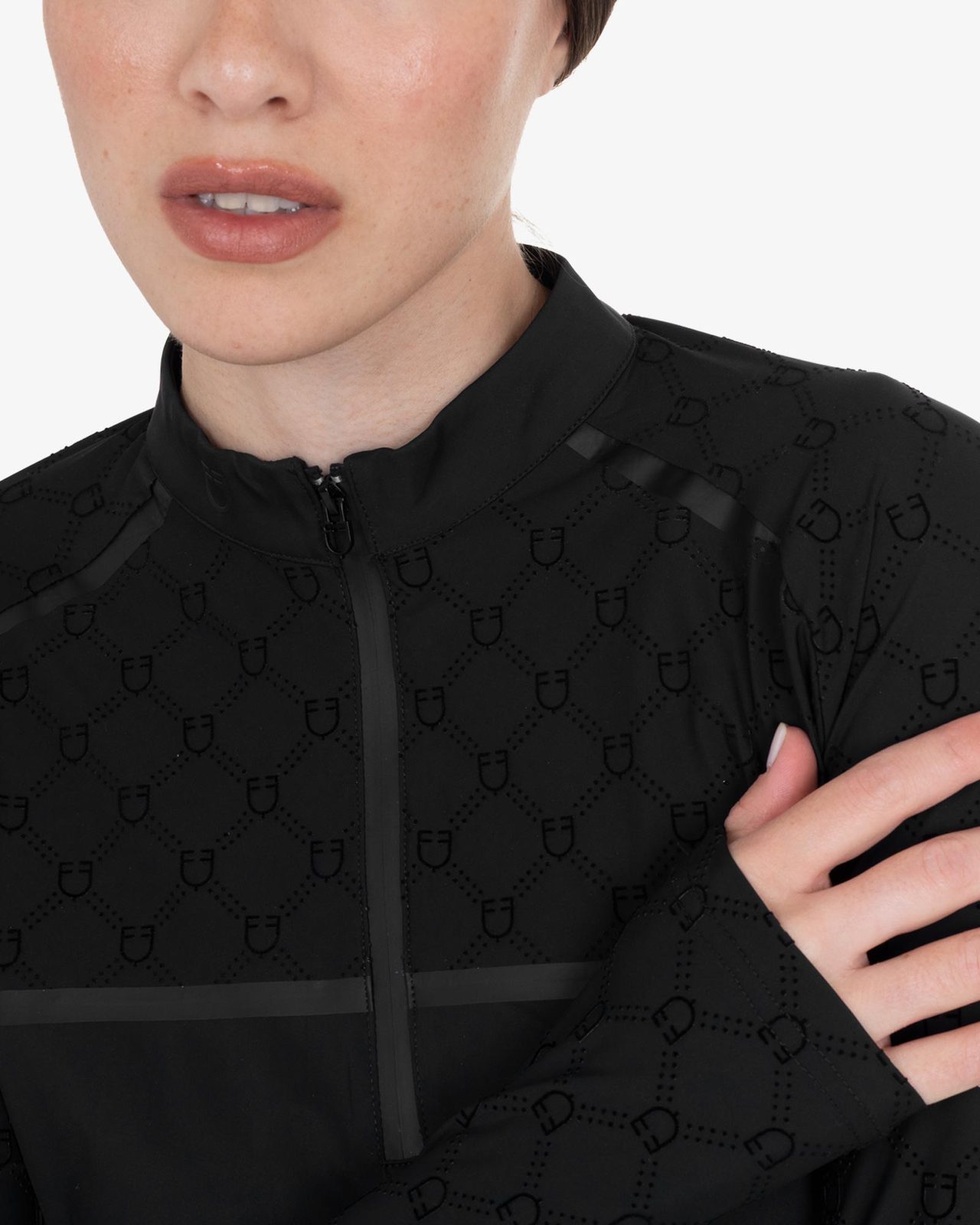 Women’s long-sleeved monogram print training polo shirt