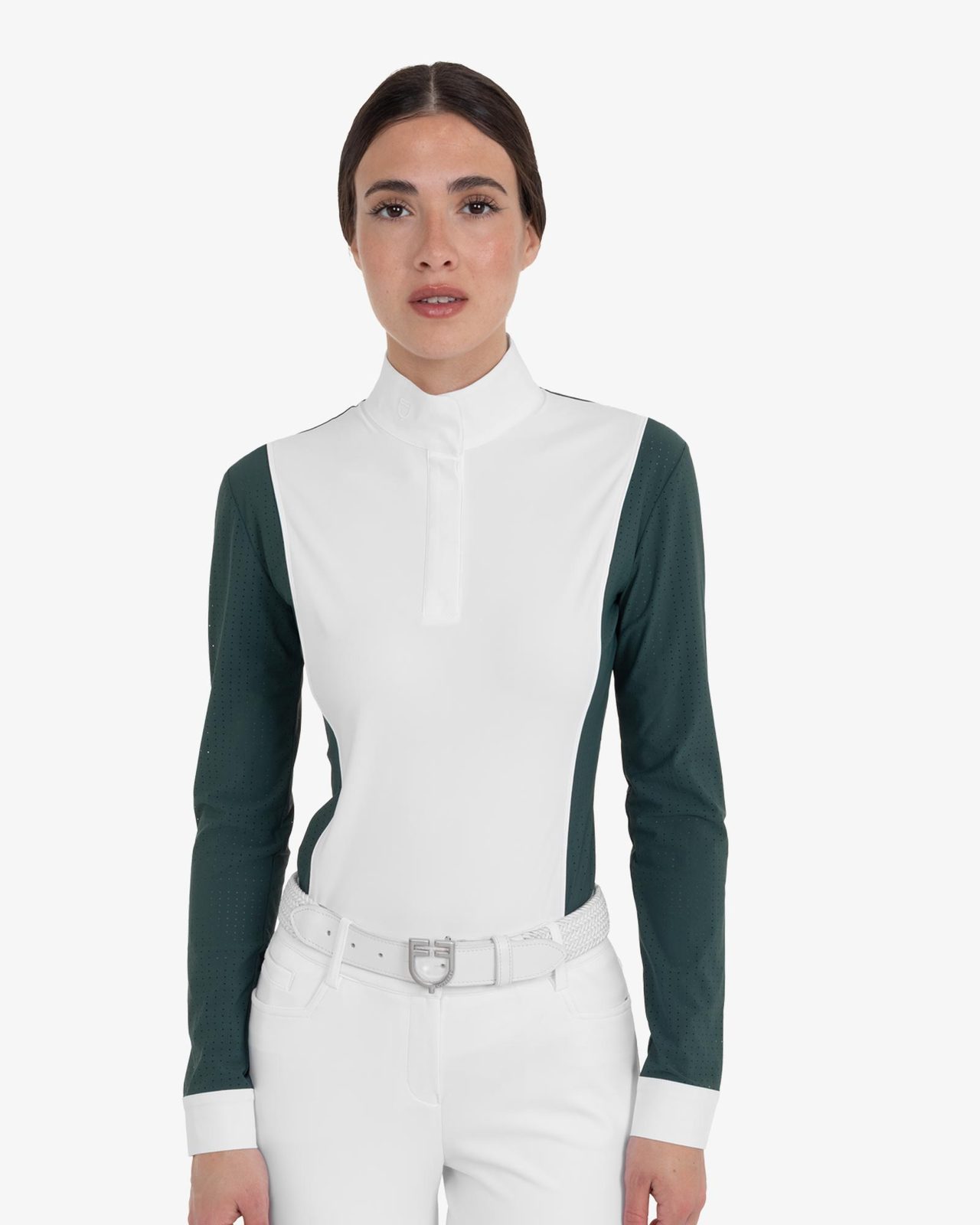 Women’s perforated long-sleeved competition polo shirt