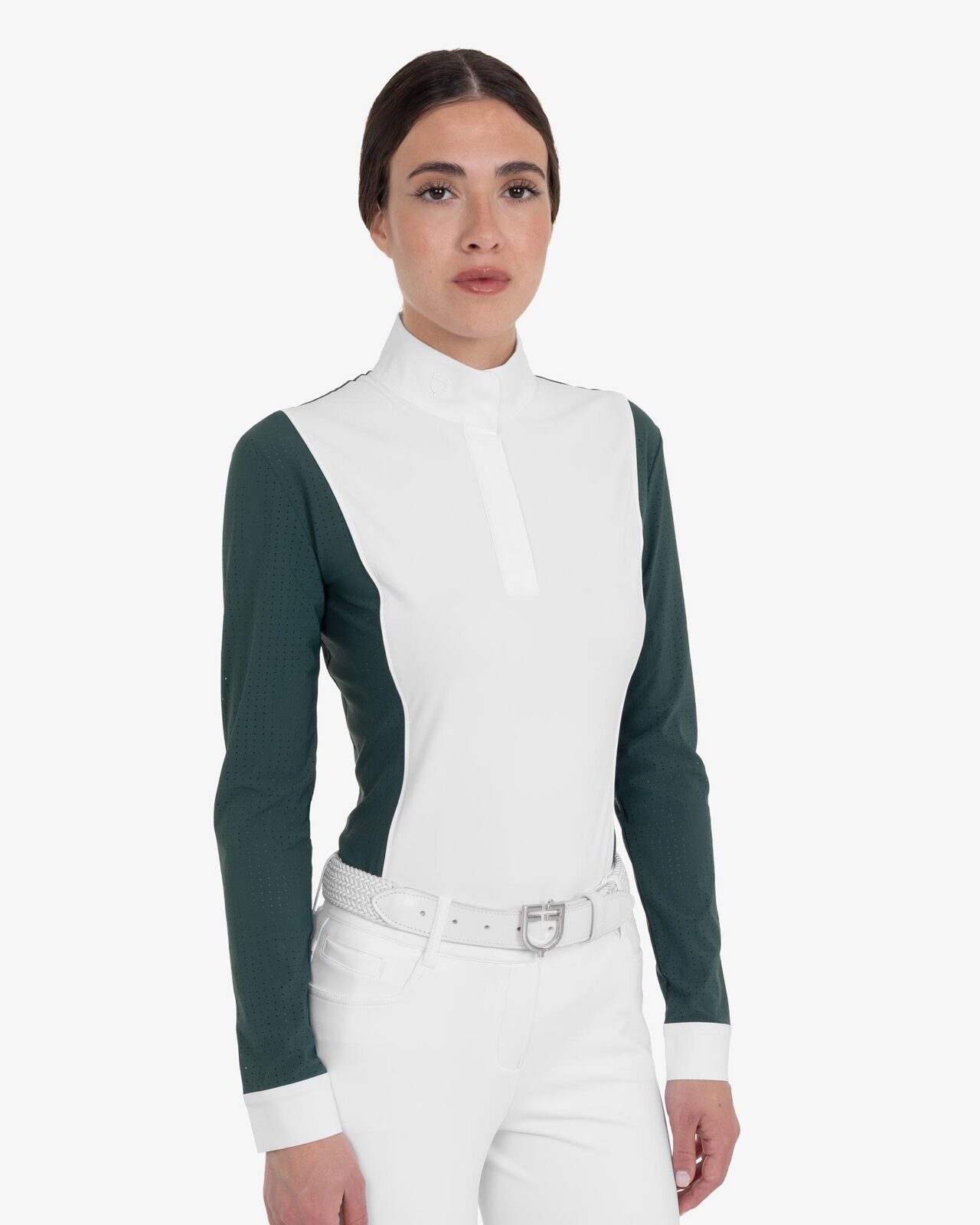 Women’s perforated long-sleeved competition polo shirt