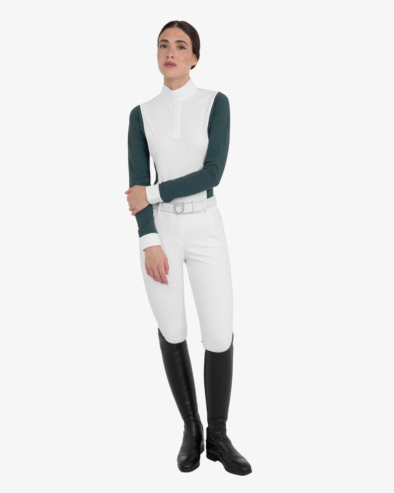 Women’s perforated long-sleeved competition polo shirt