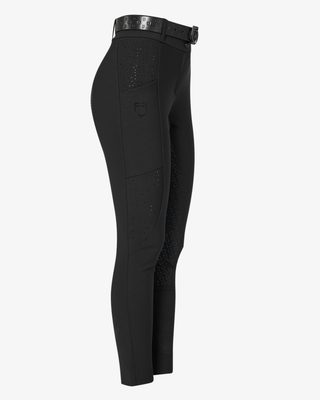 Women's high-waisted full grip breeches with rhinestones