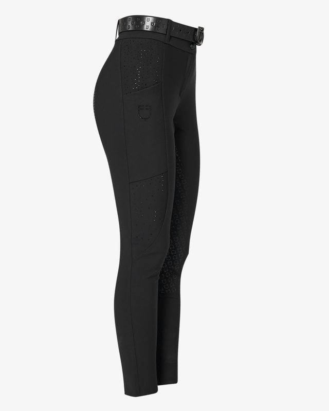 Women's high-waisted full grip breeches with rhinestones