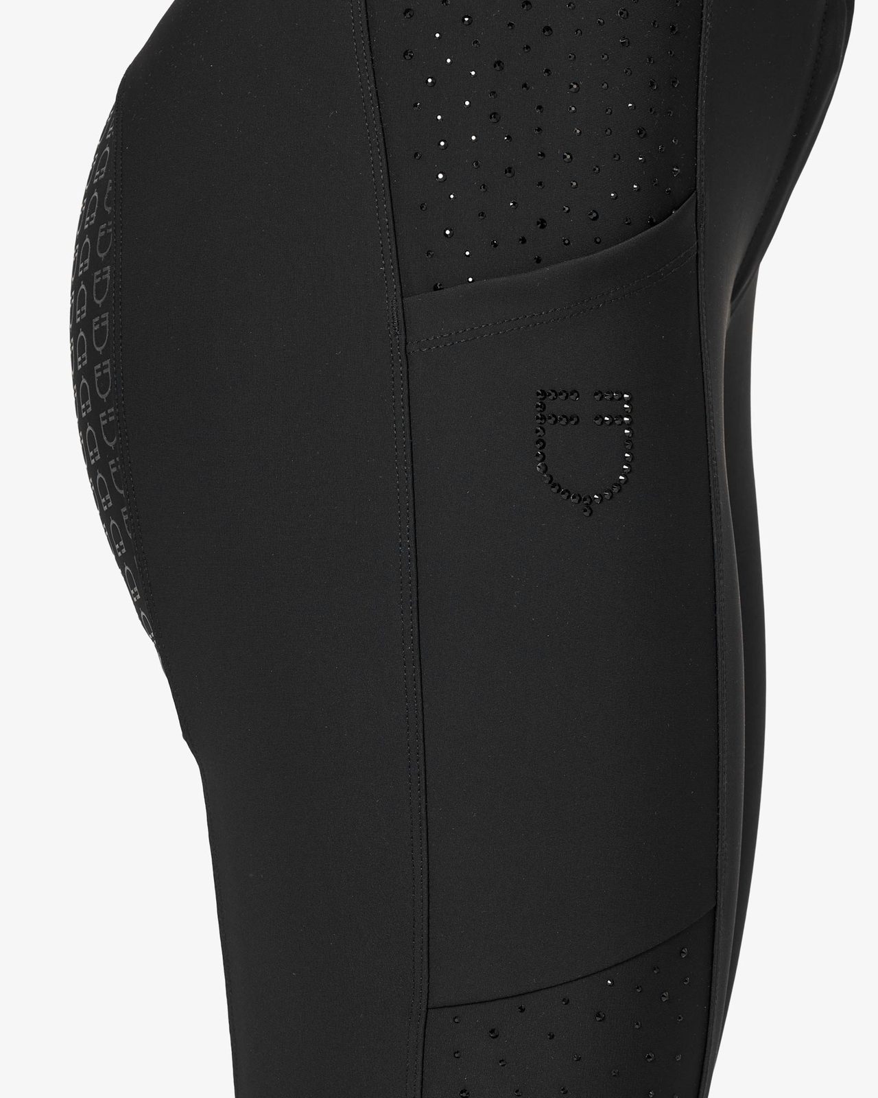 Women's high-waisted full grip breeches with rhinestones