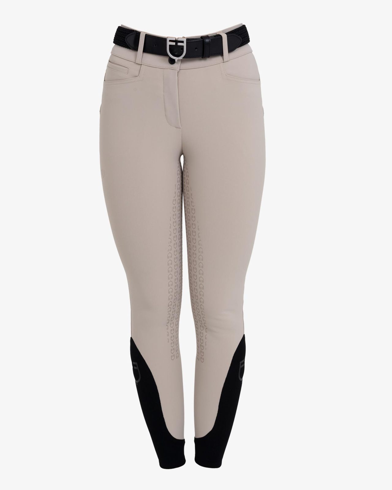 Women's high-waisted full grip breeches in bi-stretch fabric