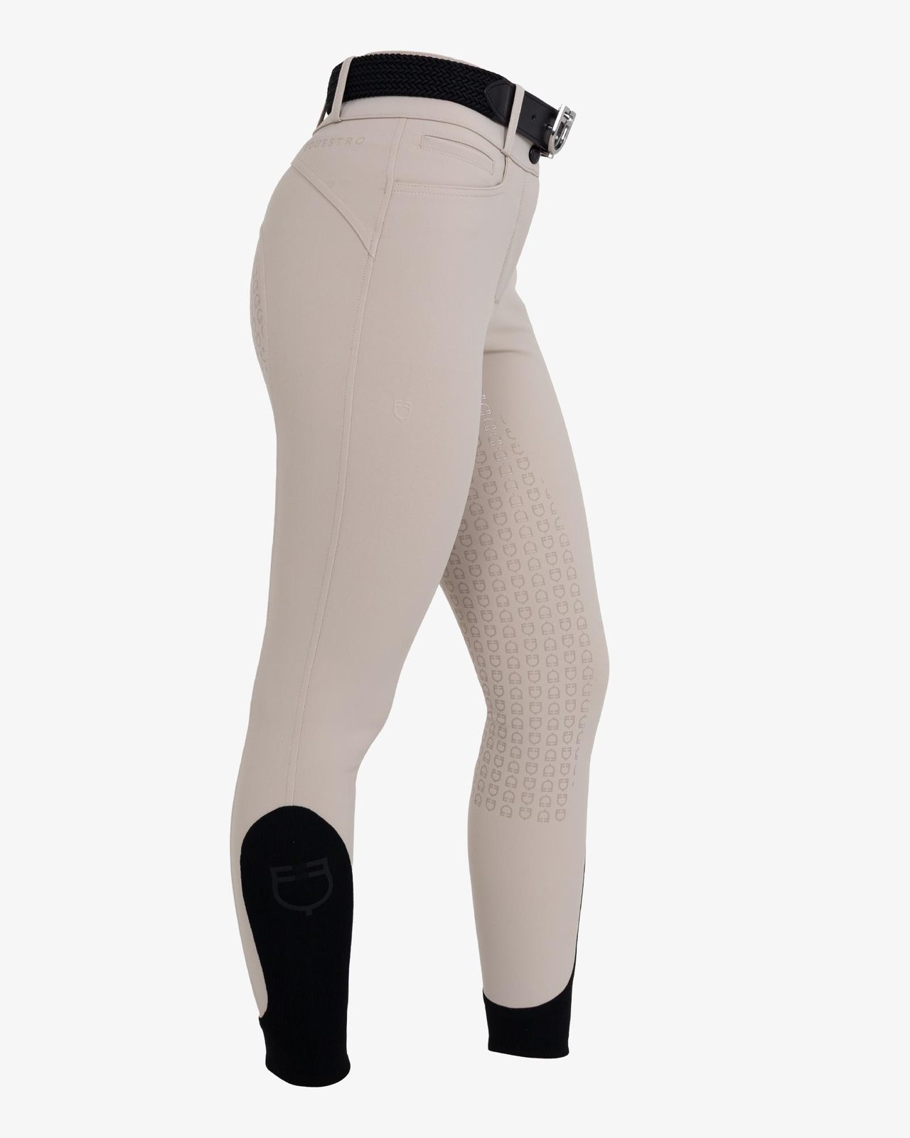 Women's high-waisted full grip breeches in bi-stretch fabric