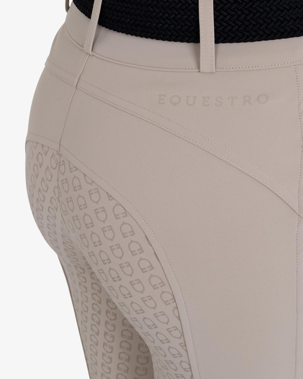 Women's high-waisted full grip breeches in bi-stretch fabric