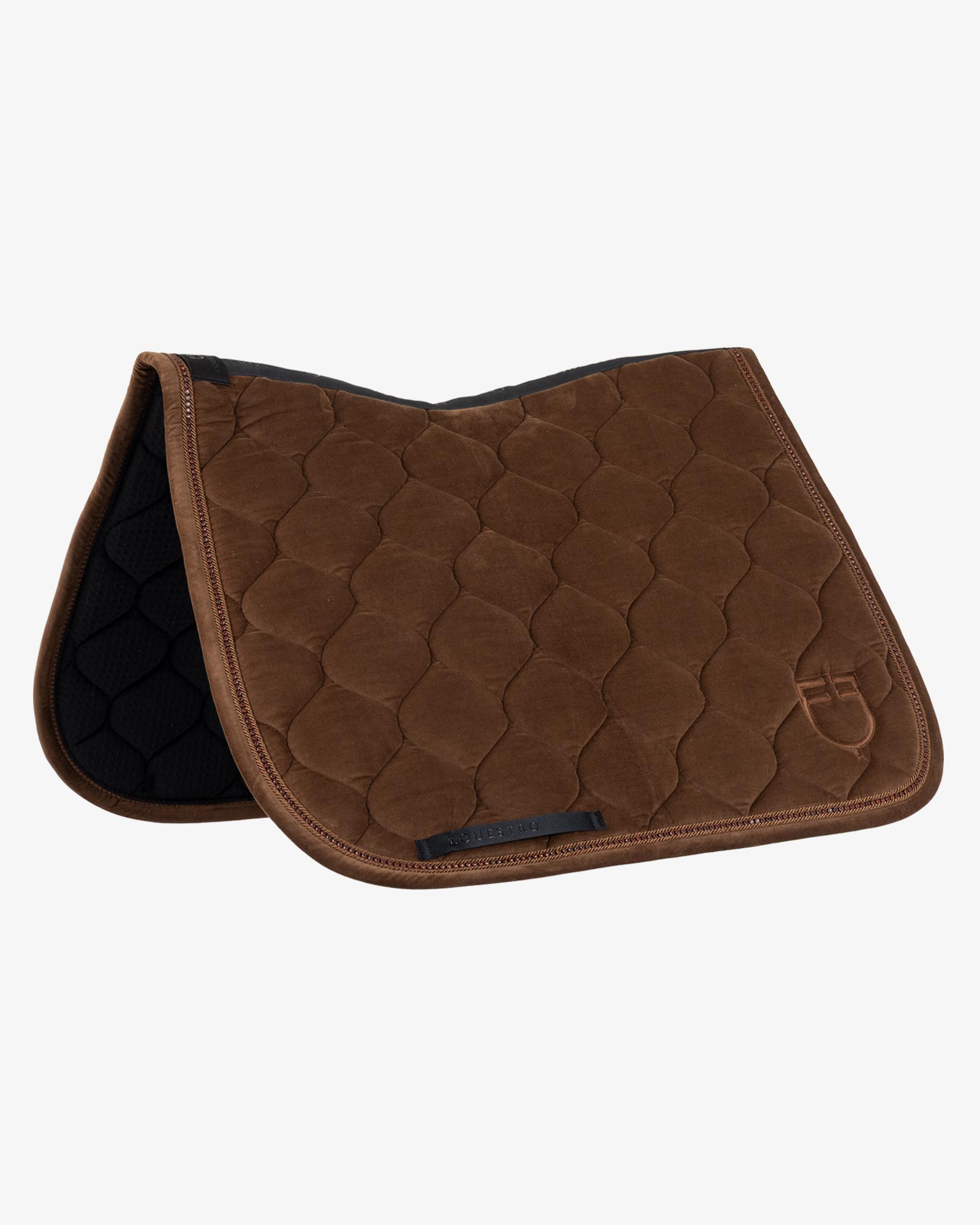 Suede-effect dressage saddle pad with rhinestones
