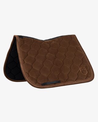 Suede-effect dressage saddle pad with rhinestones