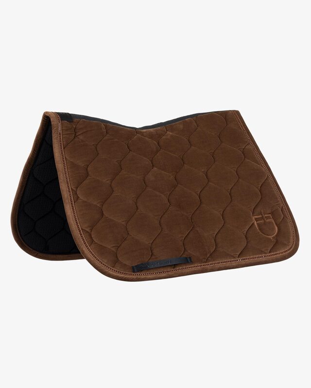 Suede-effect dressage saddle pad with rhinestones