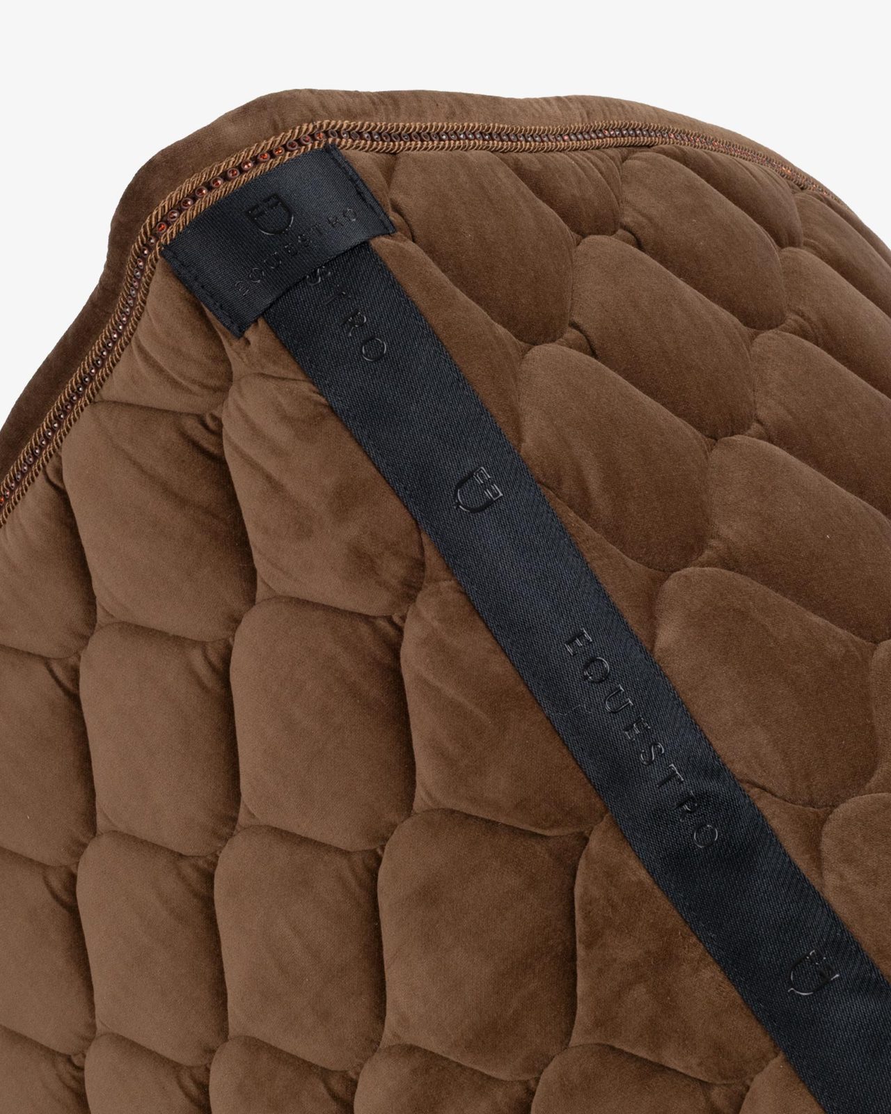 Suede-effect dressage saddle pad with rhinestones