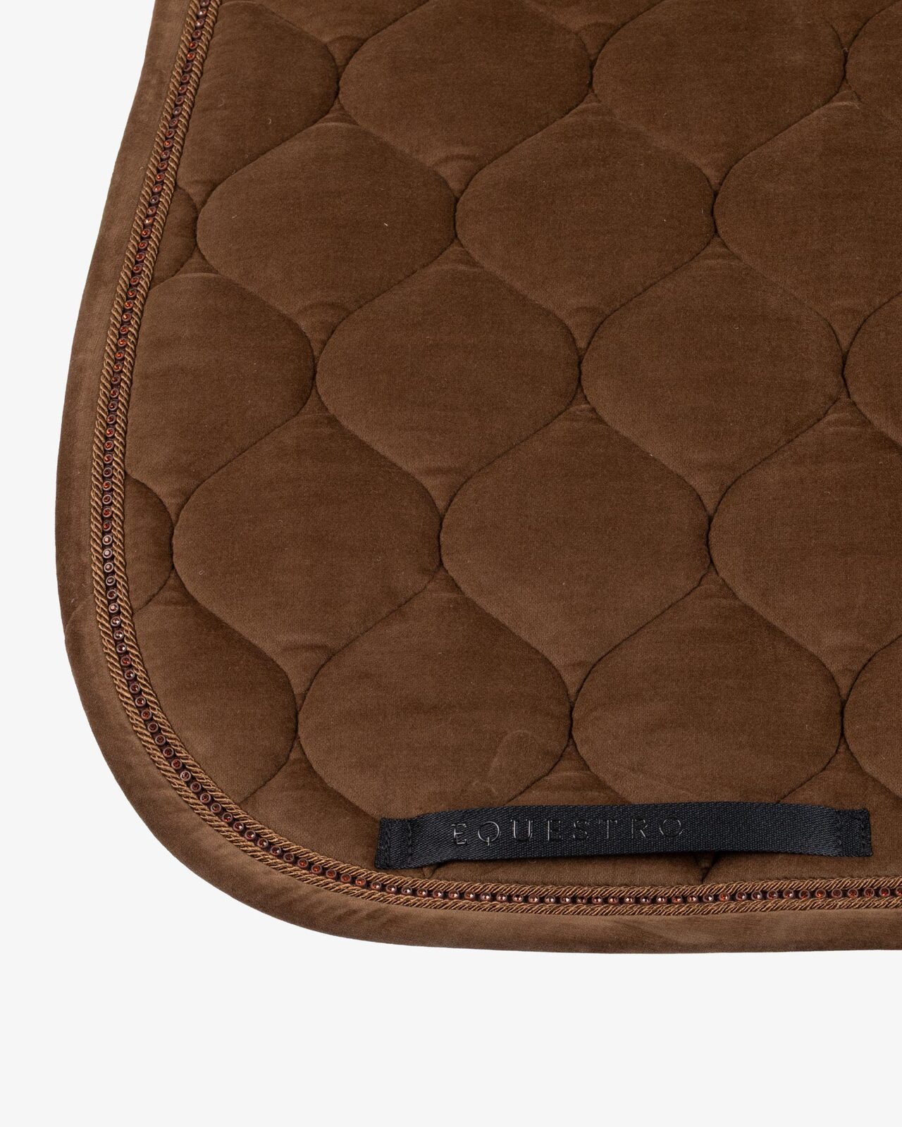 Suede-effect dressage saddle pad with rhinestones