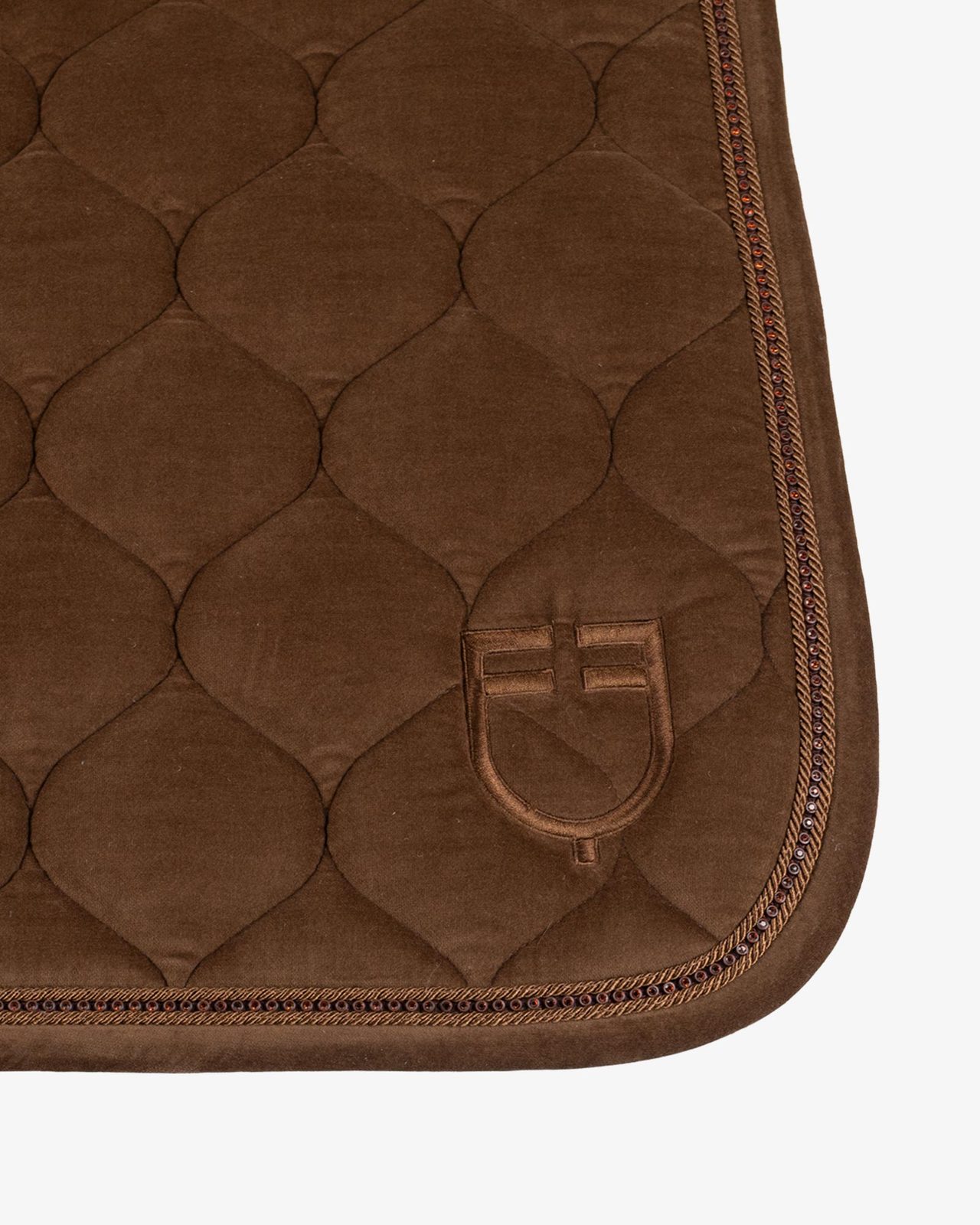 Suede-effect dressage saddle pad with rhinestones