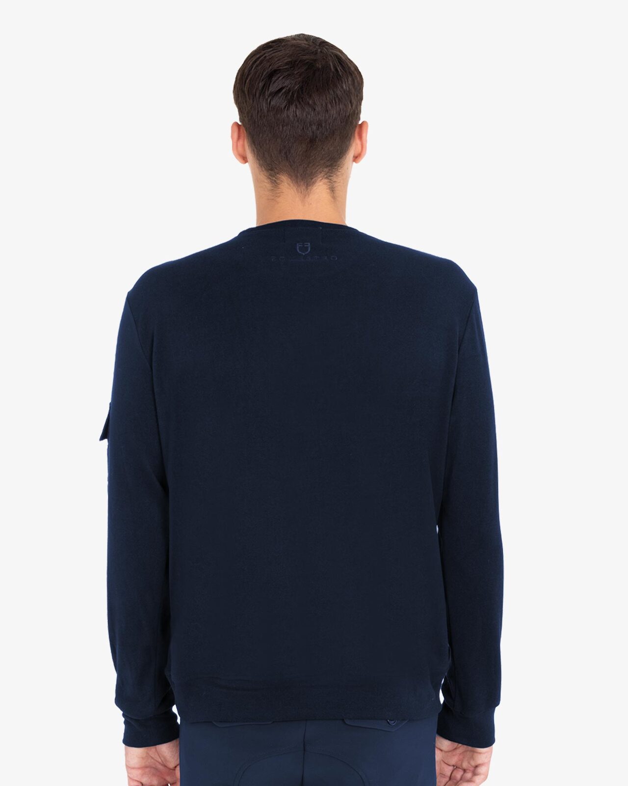 Men's fleece crewneck sweatshirt with side pocket
