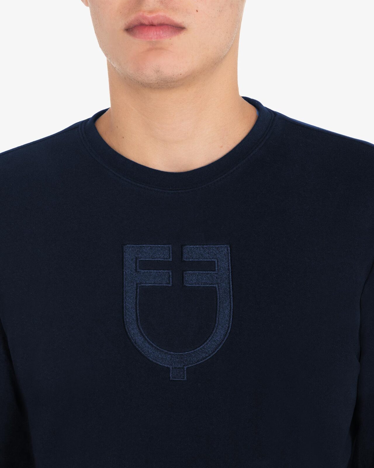 Men's fleece crewneck sweatshirt with side pocket