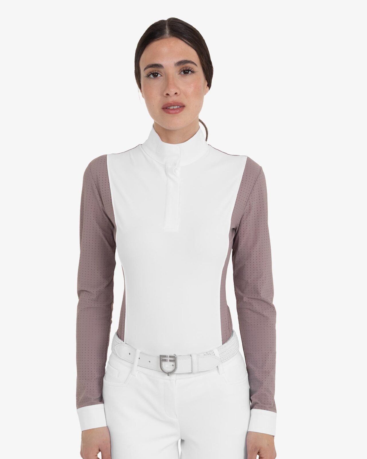 Women’s perforated long-sleeved competition polo shirt