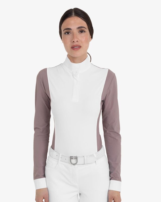 Women’s perforated long-sleeved competition polo shirt