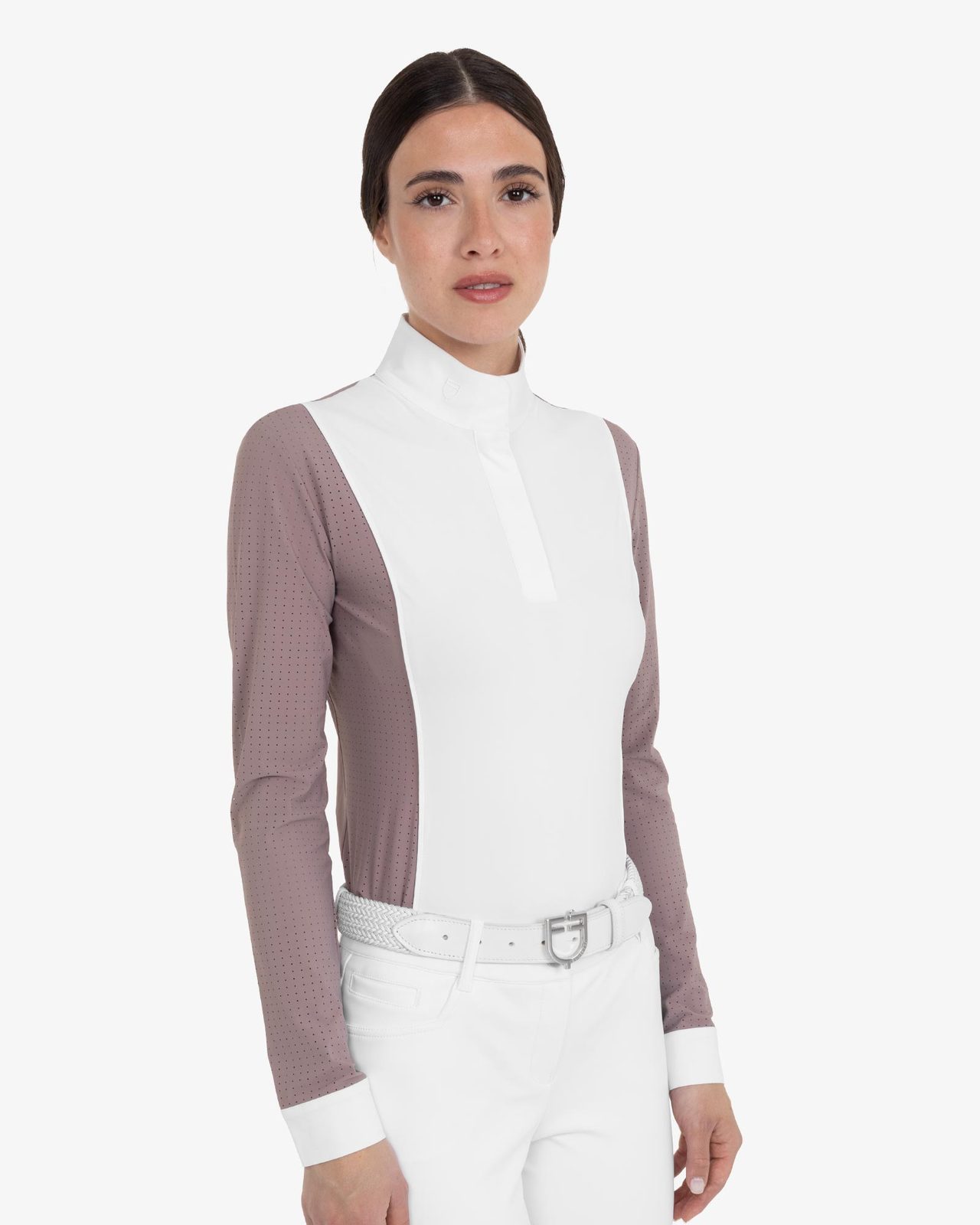 Women’s perforated long-sleeved competition polo shirt