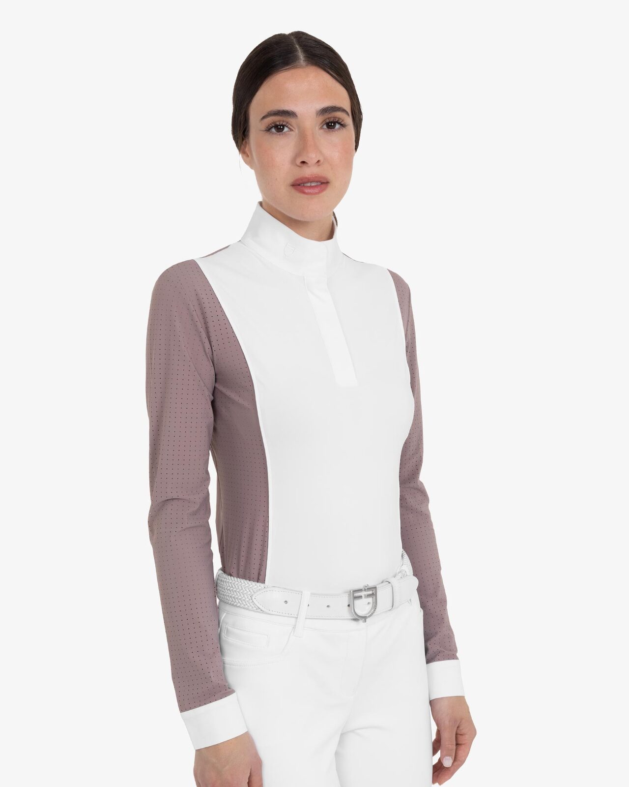 Women’s perforated long-sleeved competition polo shirt