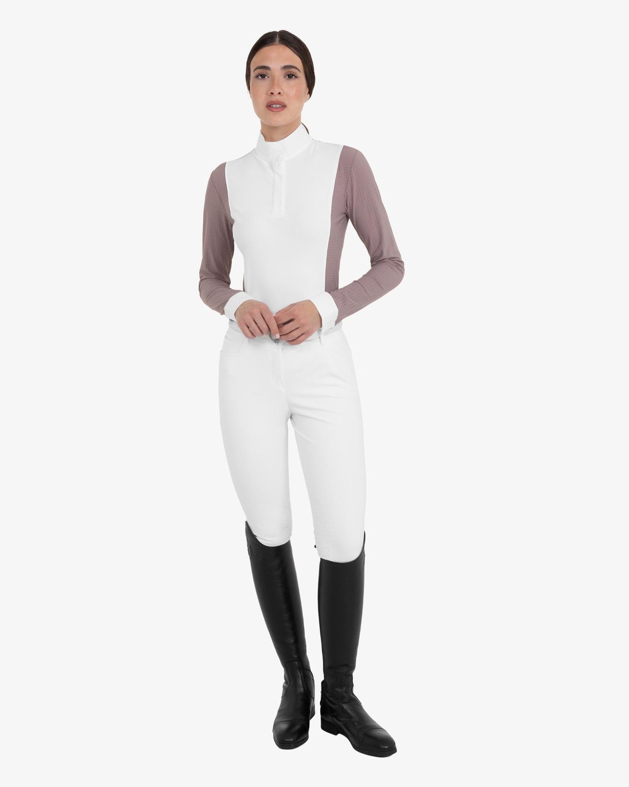 Women’s perforated long-sleeved competition polo shirt