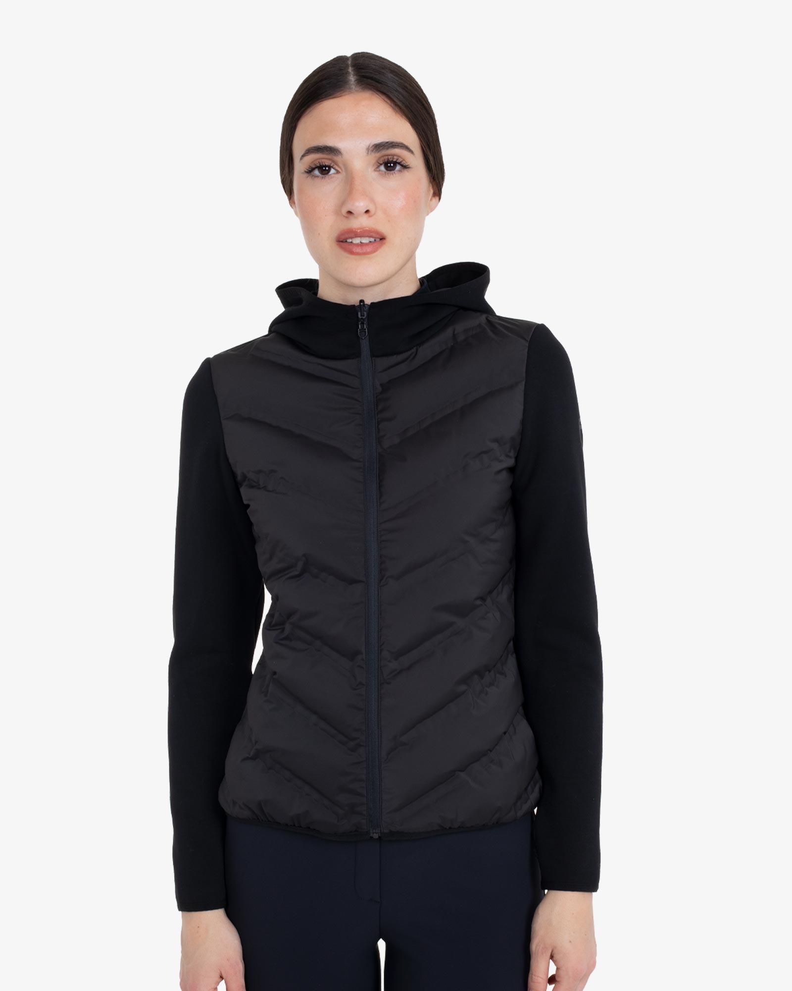 Women's technical outerwear with front padding