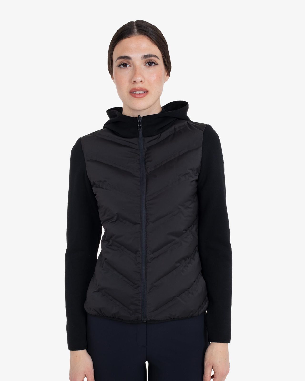 Women's technical outerwear with front padding