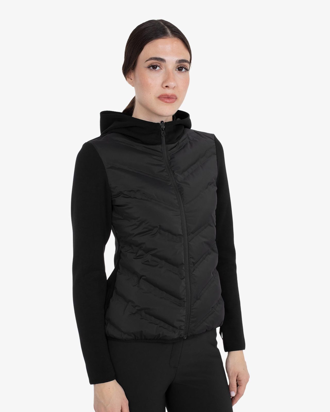Women's technical outerwear with front padding