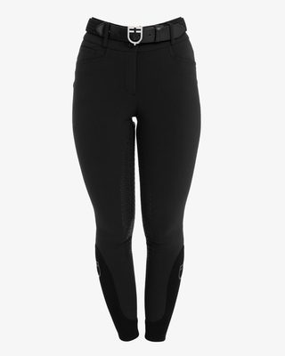 Women's high-waisted full grip breeches in bi-stretch fabric