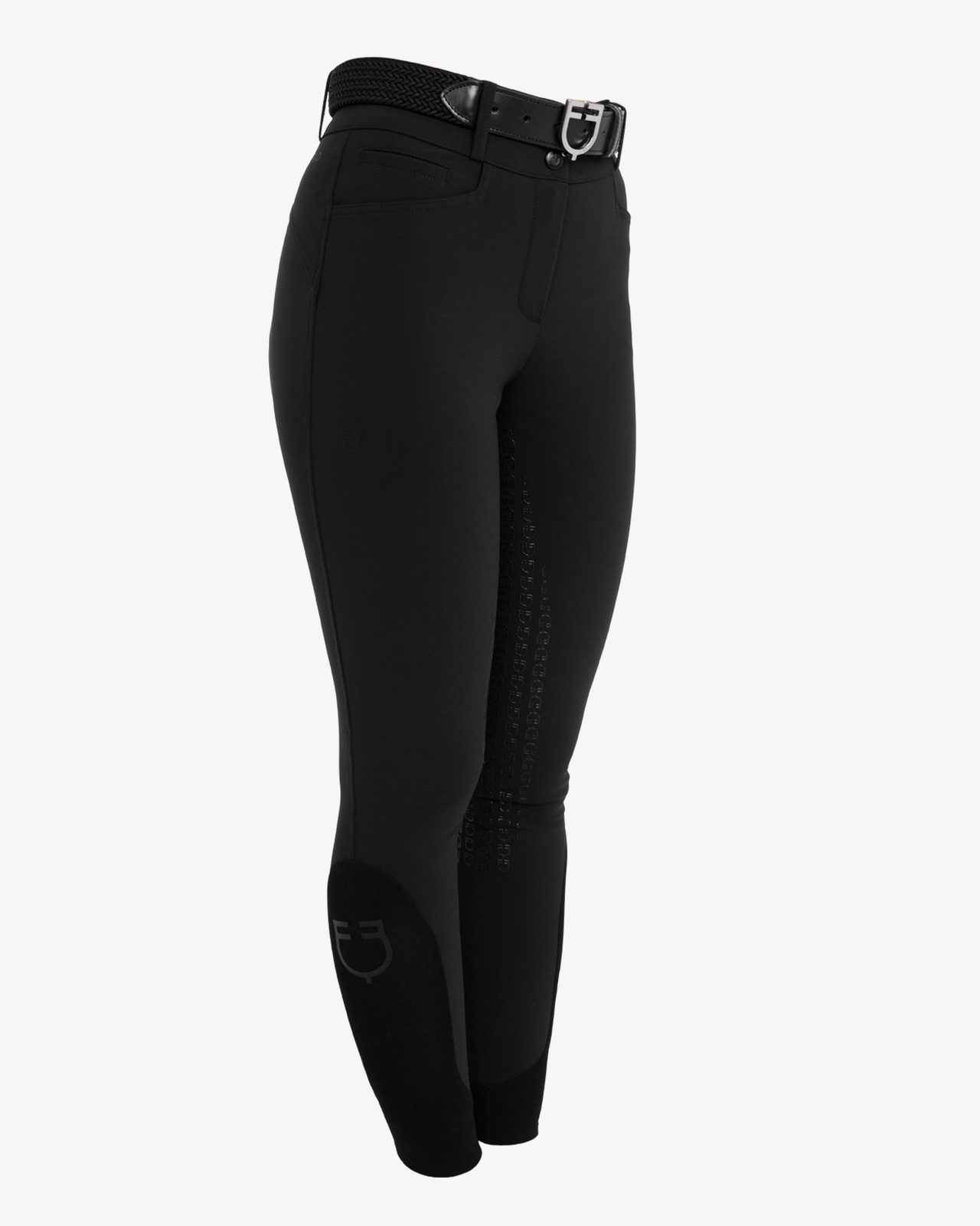 Women's high-waisted full grip breeches in bi-stretch fabric