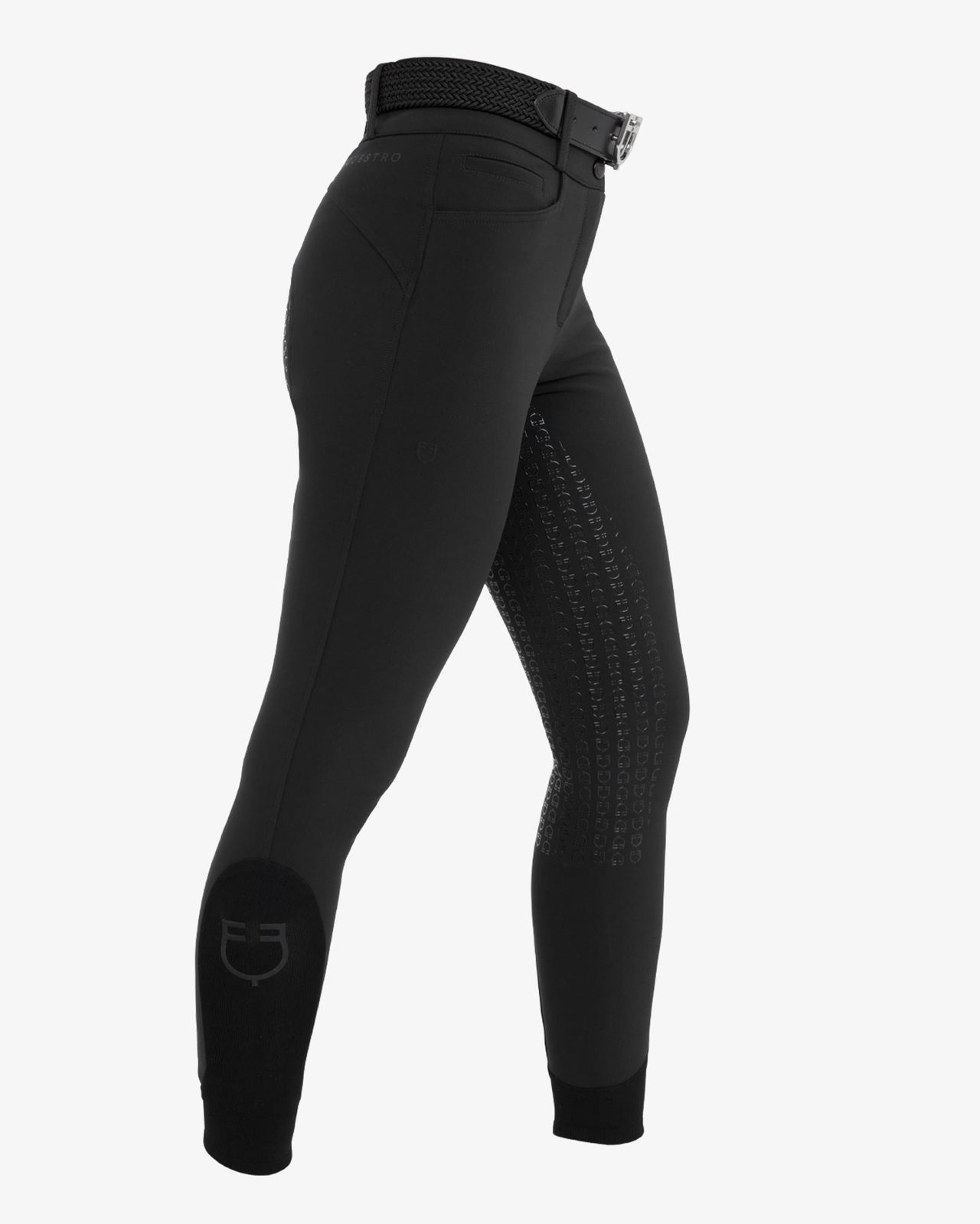Women's high-waisted full grip breeches in bi-stretch fabric