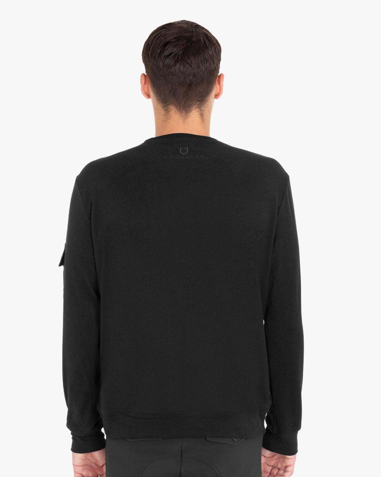 Men's fleece crewneck sweatshirt with side pocket