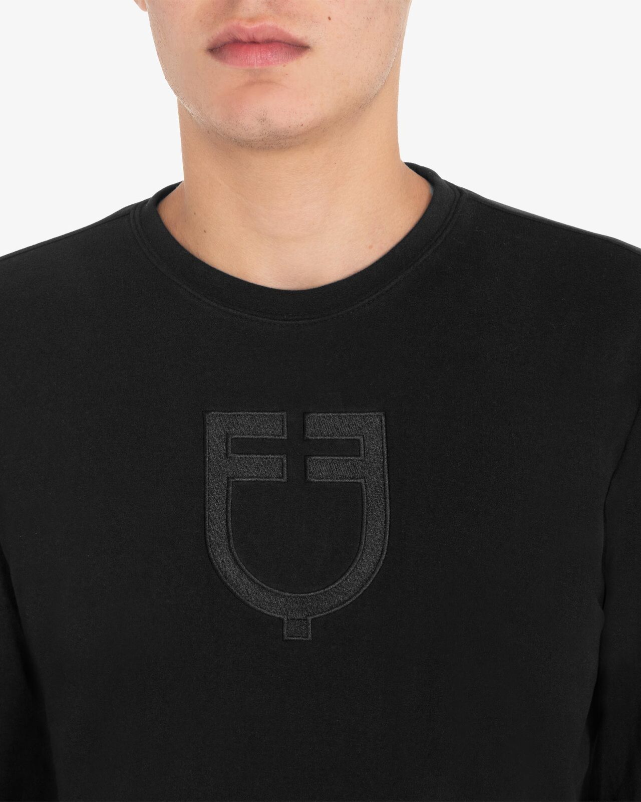 Men's fleece crewneck sweatshirt with side pocket