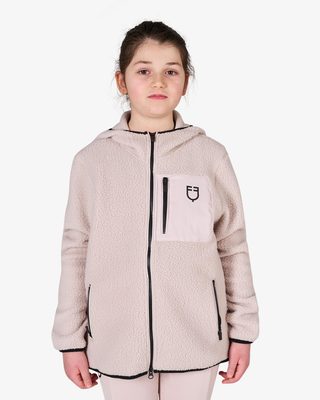 Kids' unisex teddy fleece hooded sweatshirt with zip