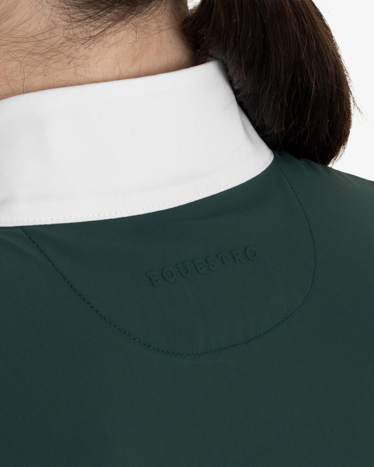 Women's short-sleeved competition polo shirt with mesh inserts