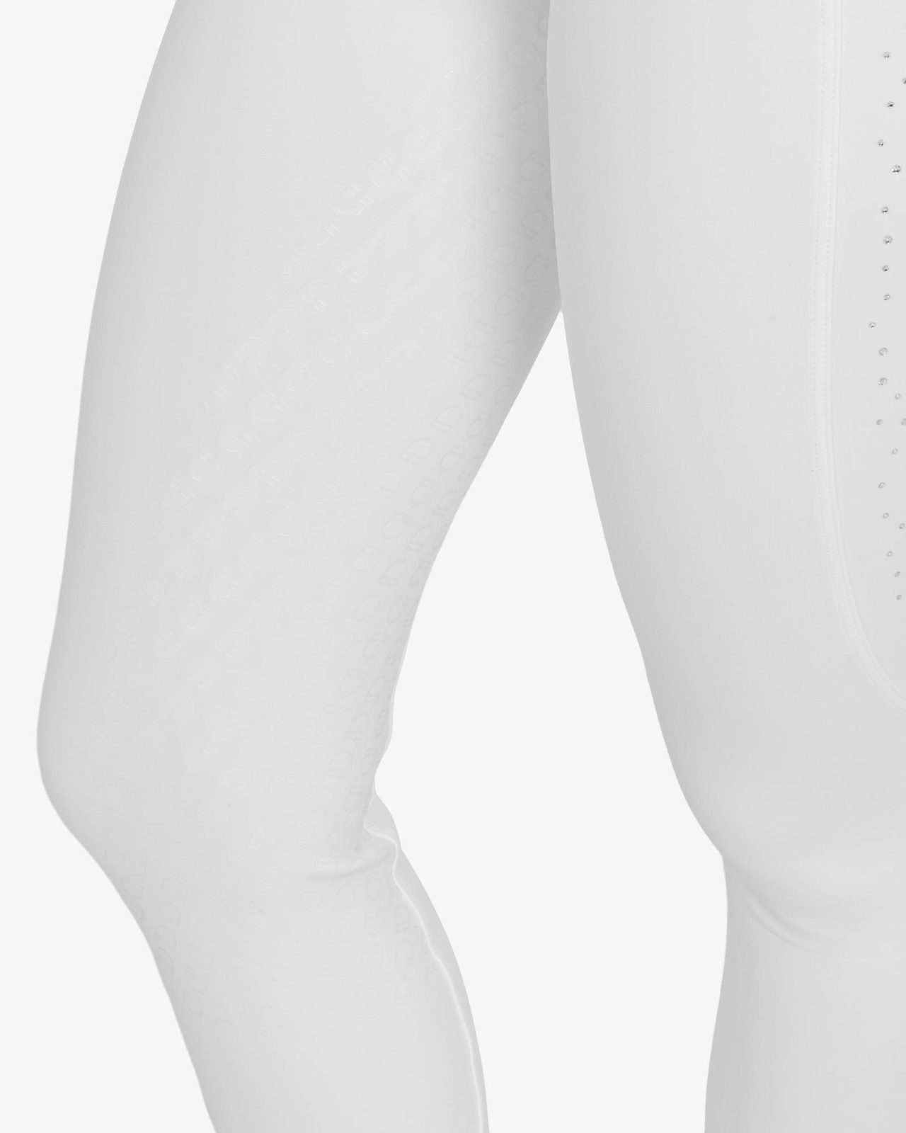 Women's high-waisted leggings with belt loops and rhinestones