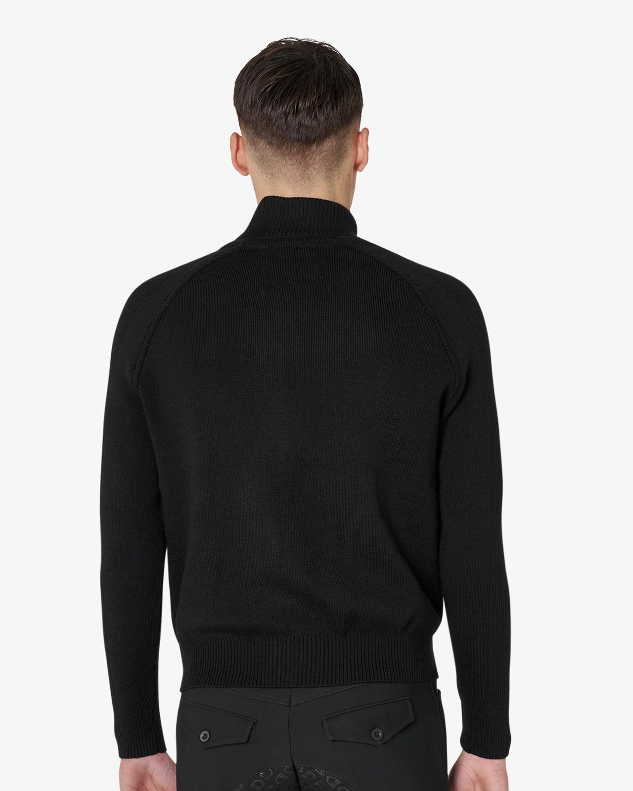 Men's down jacket with knitted sleeves