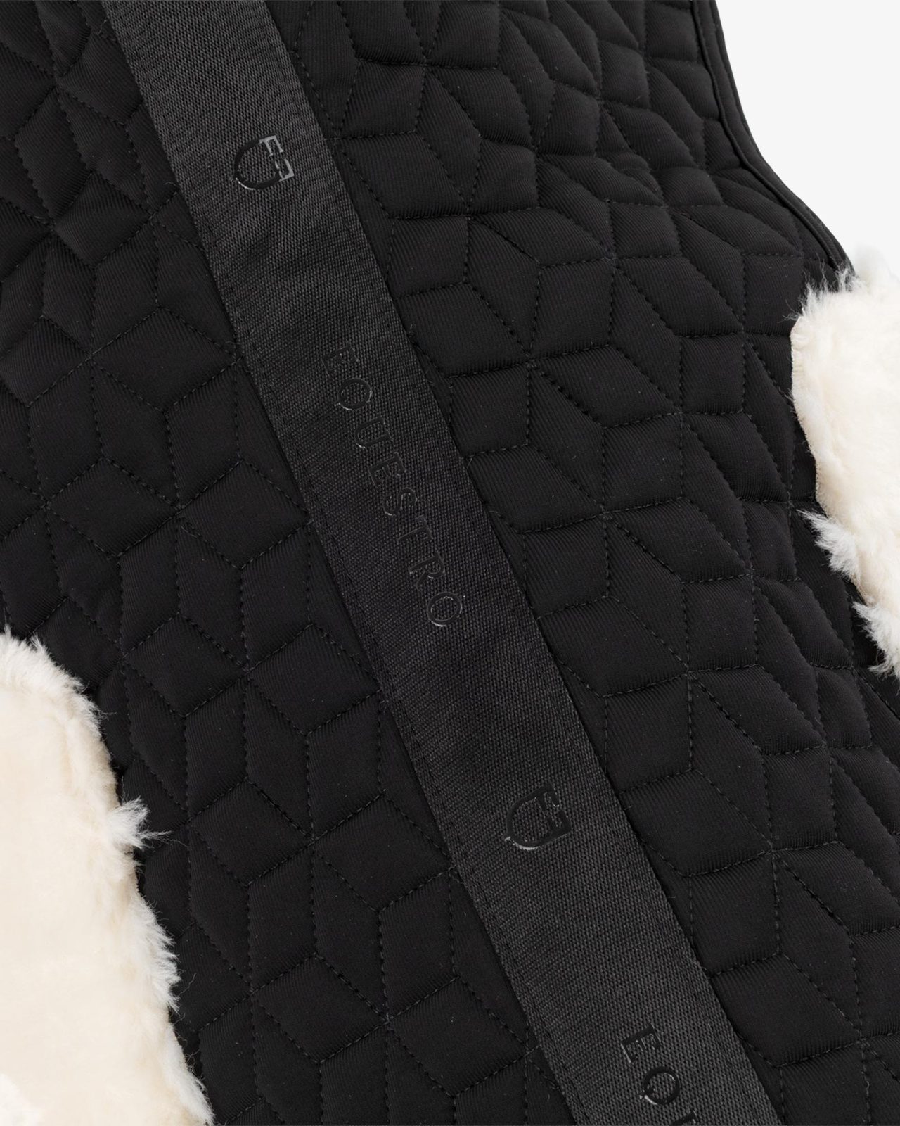 Pad in technical fabric and sheepskin with cube quilting